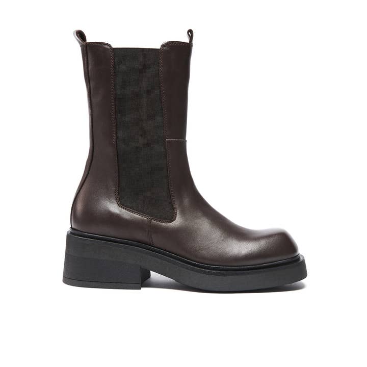 Frank Daniel – wholesale Chelseaboots – Dam – Dam-chelsea-stövel i mörkbrunt, tillverkad i Italien, FD9602