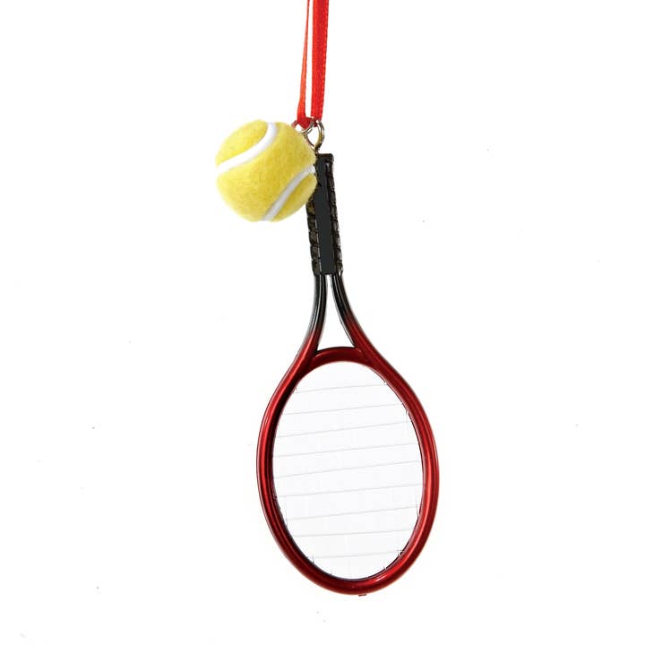 Kurt S. Adler, Inc. - Wholesale Ornament - PLASTIC TENNIS RACKET W/BALL ORNAMENT