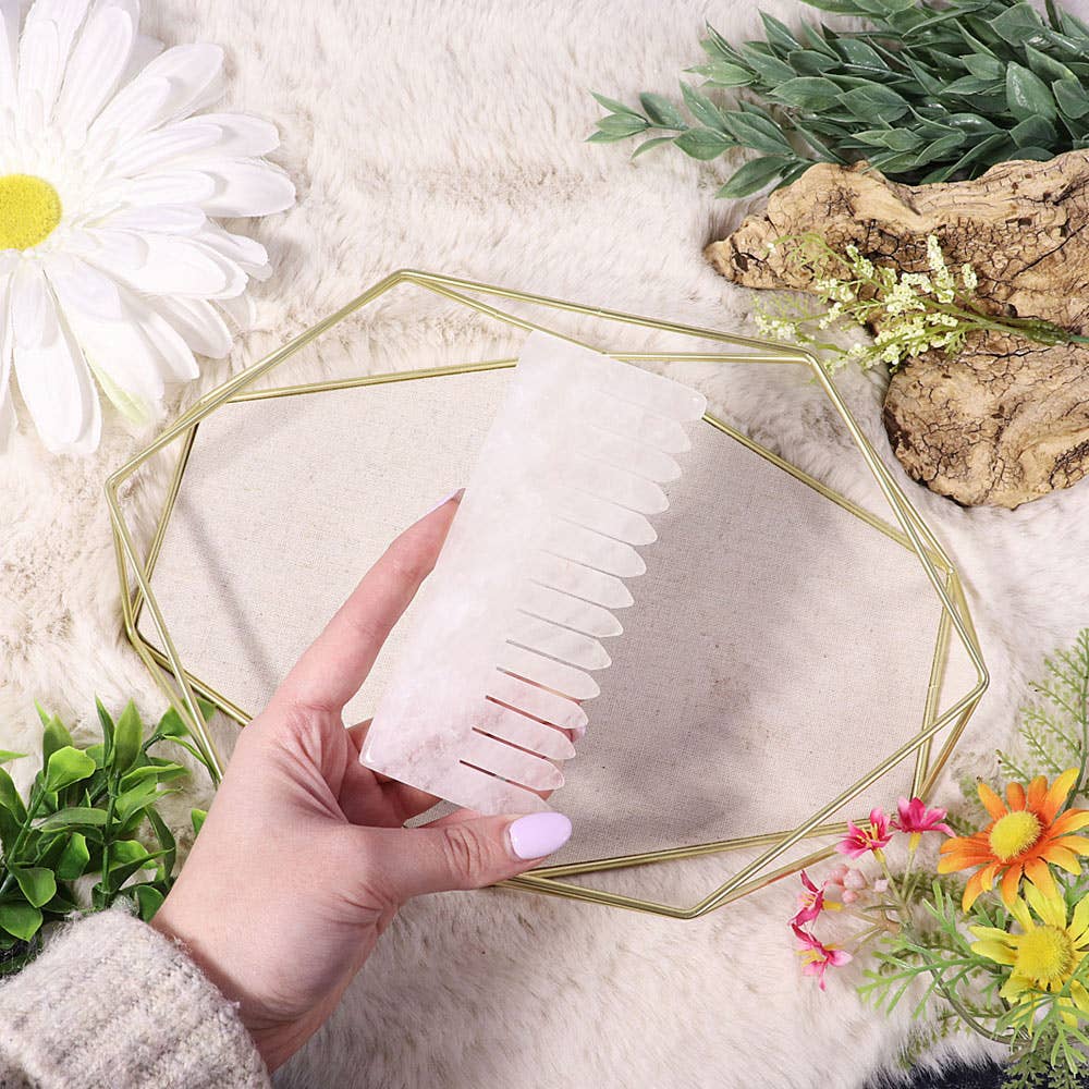 Natures Artifacts Inc - Wholesale Hair Brush/Comb - Energy Comb Medium - Clear Quartz | Crystal Combs6