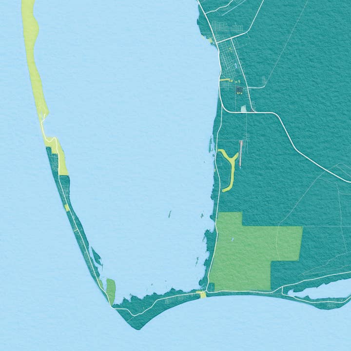 Sparks House Co. - Wholesale Art Print - Cape San Blas Florida Map - Watercolor Map Wall Art - Custom5