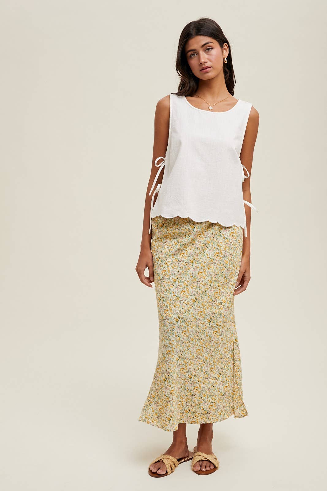 Wishlist Apparel - Wholesale Tank Top - Women's - COTTON TANK TOP WITH SIDE TIES / WL25-102435