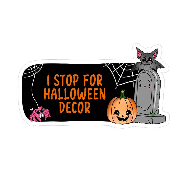 Rebel and Siren - Vente Autocollant - Je m'arrête pour la déco d'Halloween | Drôle | Autocollant de pare-chocs | 8"