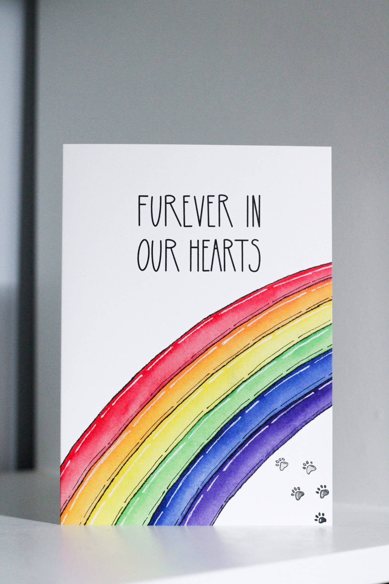Furever in Our Hearts | Pet Sympathy Card for wholesale by Scribbles and Doodlez