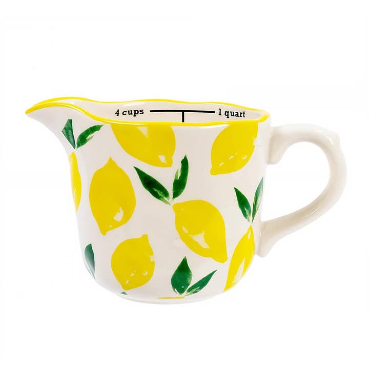 Truu Design - Wholesale Measuring Cup - Lemons Decorative Measuring Cup,7.6"x4.9"x4.9", Ceramic