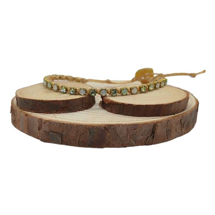 Crystal Chain Bracelets Small - Multi Opal Chrysolite for wholesale by QUÉ MÁS JEWELS