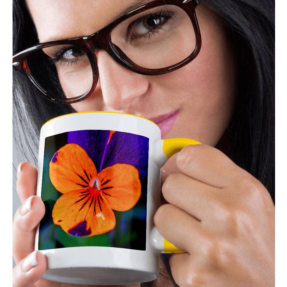 3dRose – wholesale Coffee mug – 3dRose, Pansy viola tricolor flower of vibrant orange and violet colors, Mug1