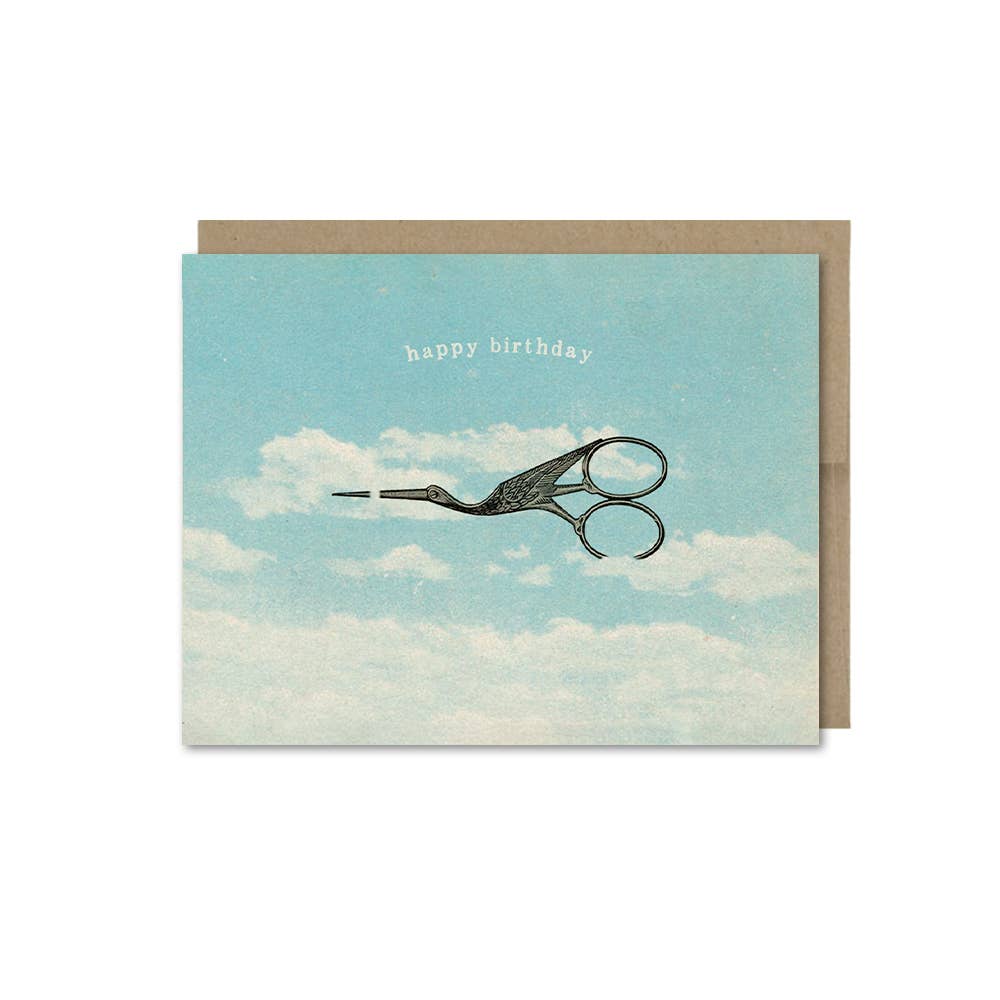 The Galek Sea – wholesale Birthday card – Happy Birthday Bird Scissors Card0