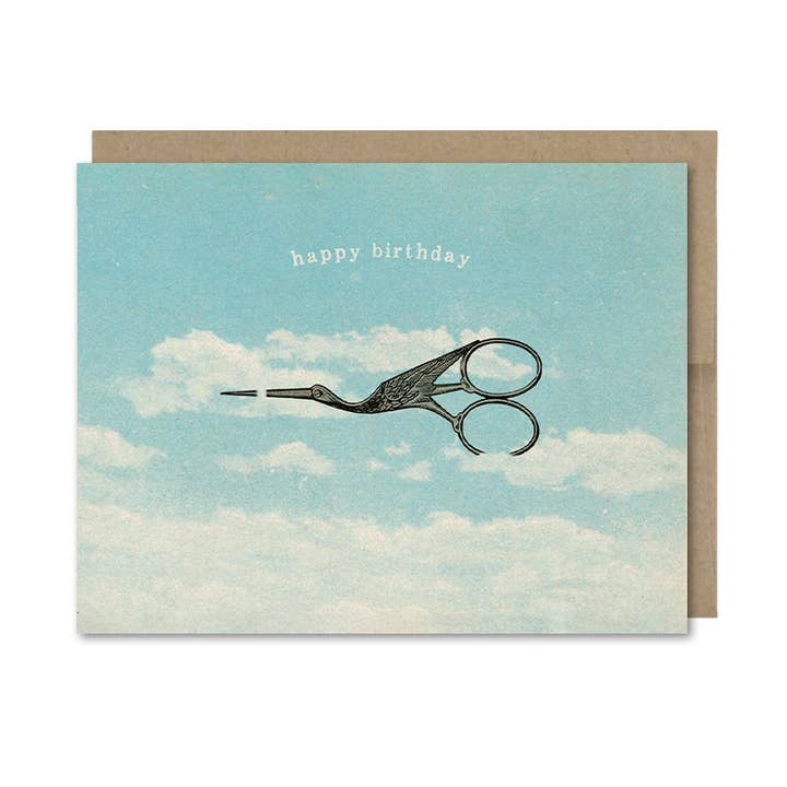 The Galek Sea – wholesale Birthday card – Happy Birthday Bird Scissors Card0