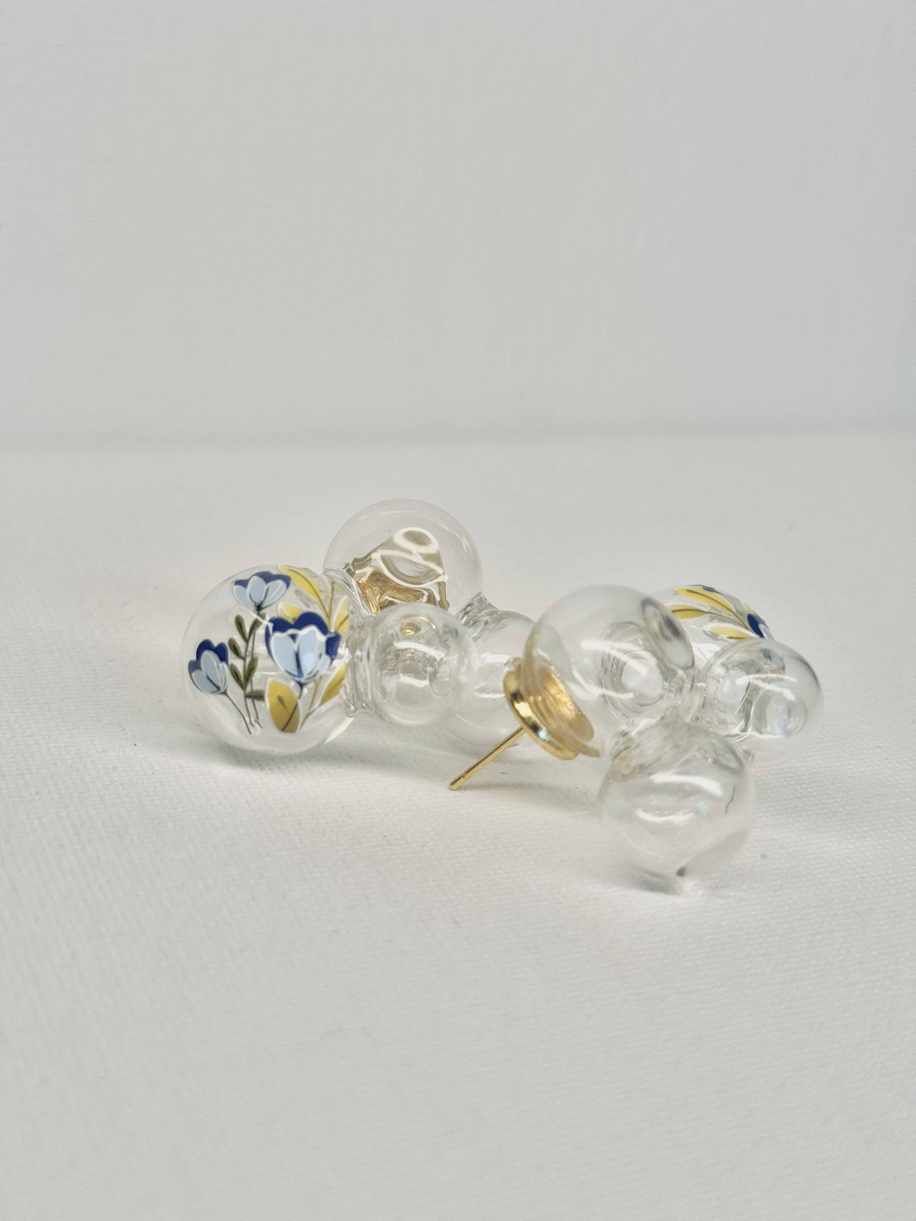 Big Little Design Co - Wholesale Dangle Earrings - Blooming Bubbles - Blue Lapis Tulips3