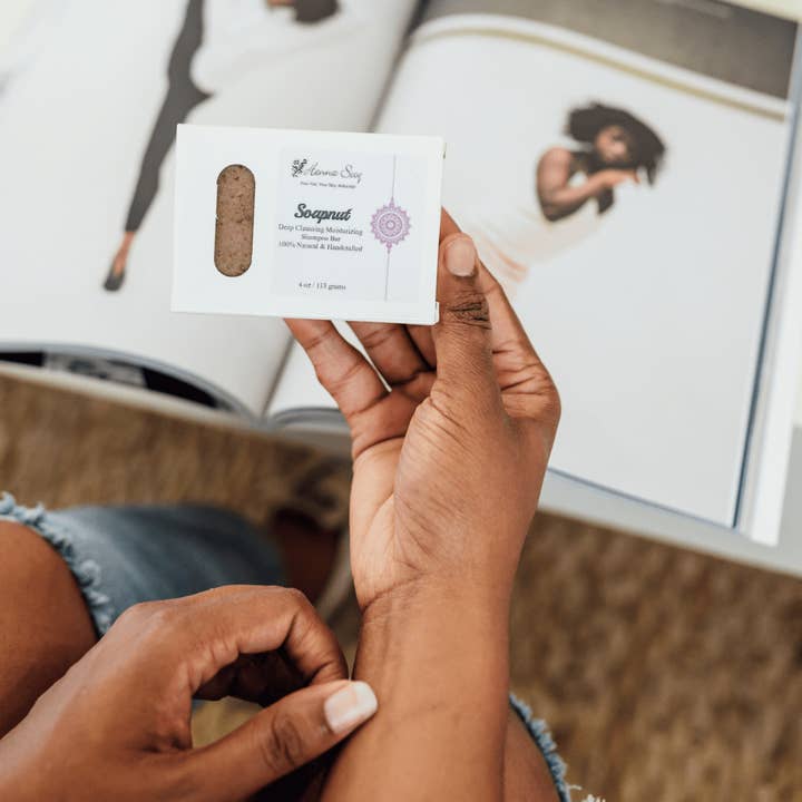 Henna Sooq - Vente Disques de shampoing/shampoings solides - Barre de shampooing aux noix de savon1