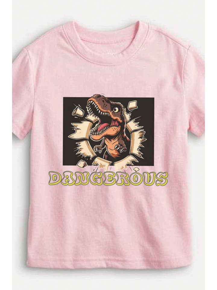 KNOCK ON THE STYLE - Vendita all'ingrosso Maglietta serigrafata - Bambini - L1017 - T-shirt con grafica DANGEROUS1