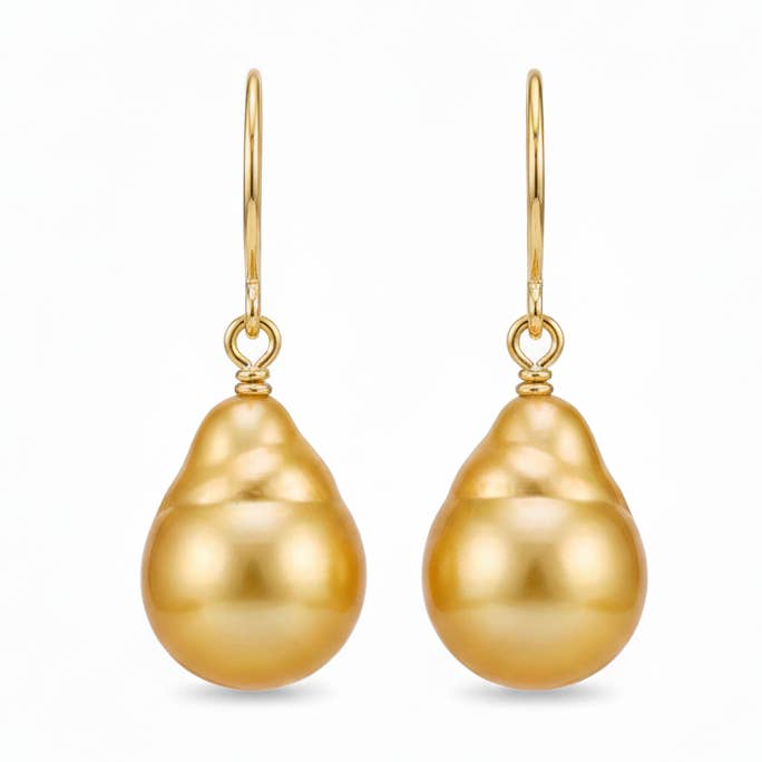 Sydhavsguld 12 Mile Barokperleøreringe 12-13 MM for engroshandel hos Vayo Pearls