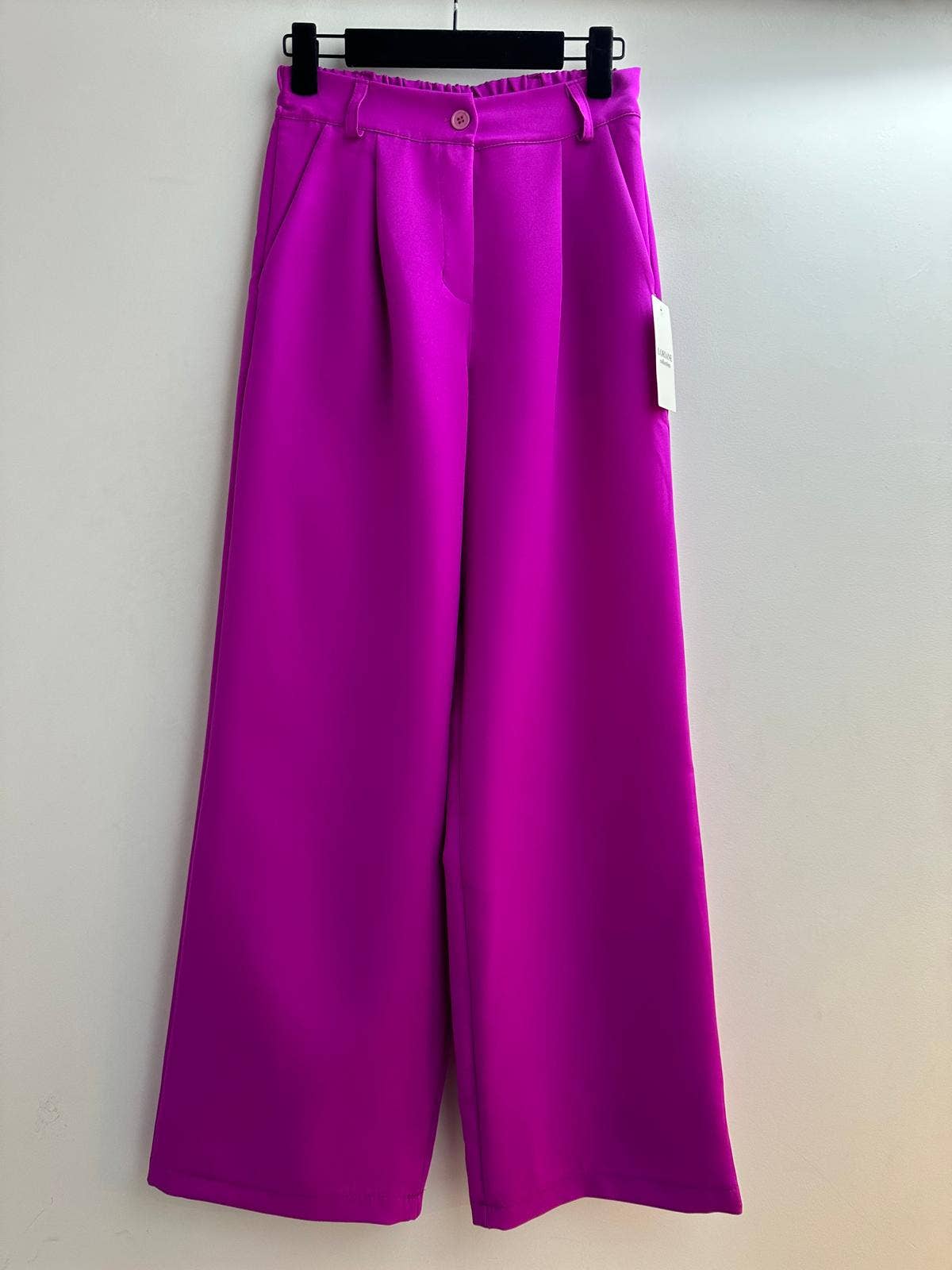 LORIANE - Wholesale Pants - Women's - 12429 Plain wide-leg pants6