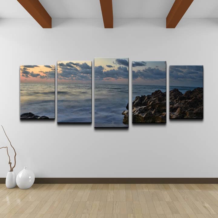 Doherty 'Rocky Sunset' 5-piece Canvas Wall Art Set for wholesale by Ready2hangart, Inc.