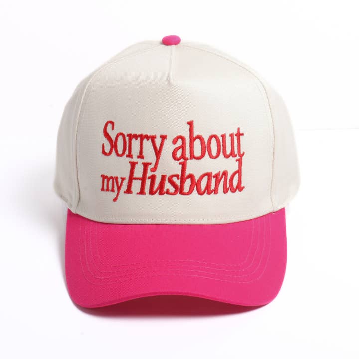 David And Young - Wholesale Baseball Cap - Women's - Valentine's SORRY ABOUT MY HUSBAND Two-Tone 5 Panel Baseball