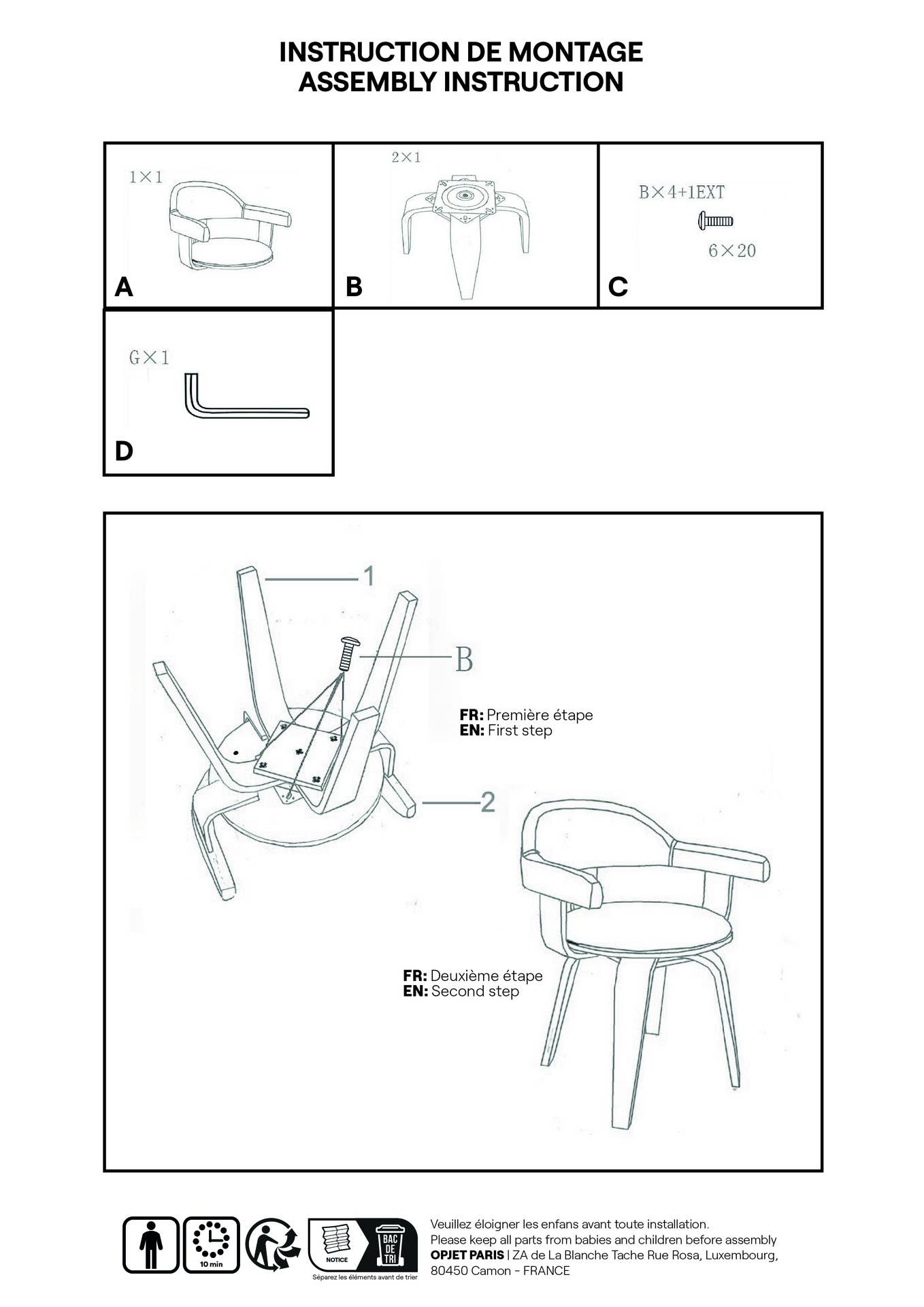 Opjet Paris – wholesale Chair – Swedish Chair pink fabric swivel clear base L57 D53.5 H76cm1