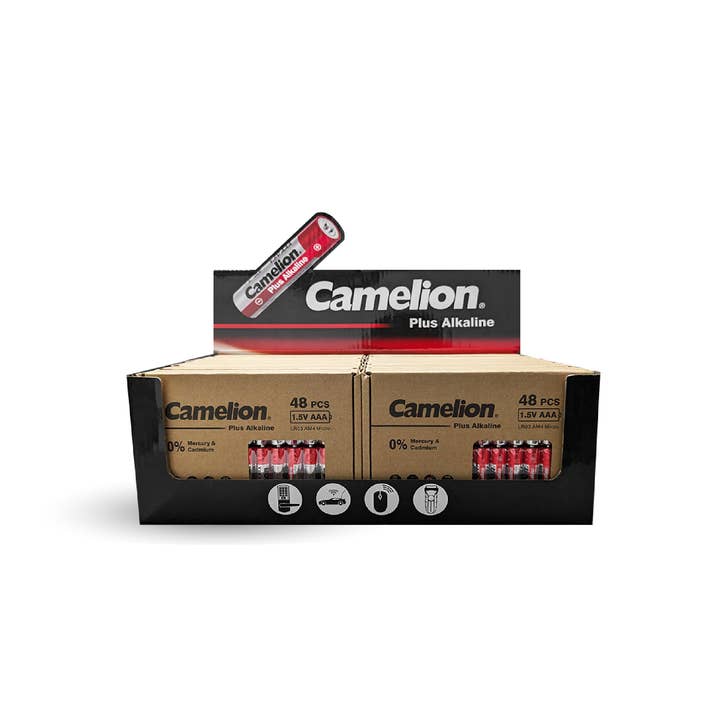 Camelion Battery - Wholesale Retailer display – Paper & novelty - Camelion AAA Plus Alkaline 48pk Box Counter Display (12Pk)3