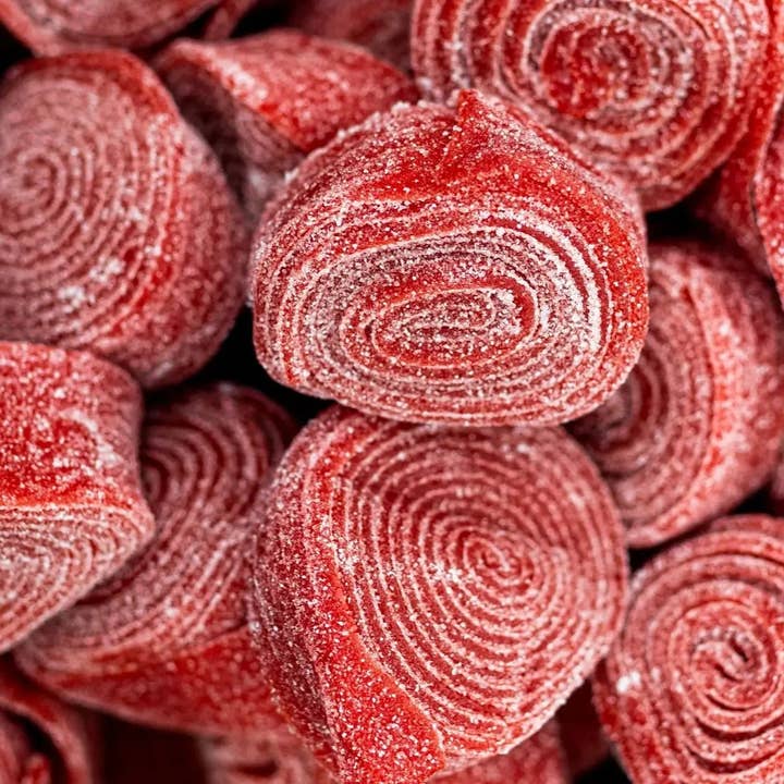 Gummy Strawberry Rolls 6.6lbs for wholesale by Sweetish- Swedish Candy Wholesale