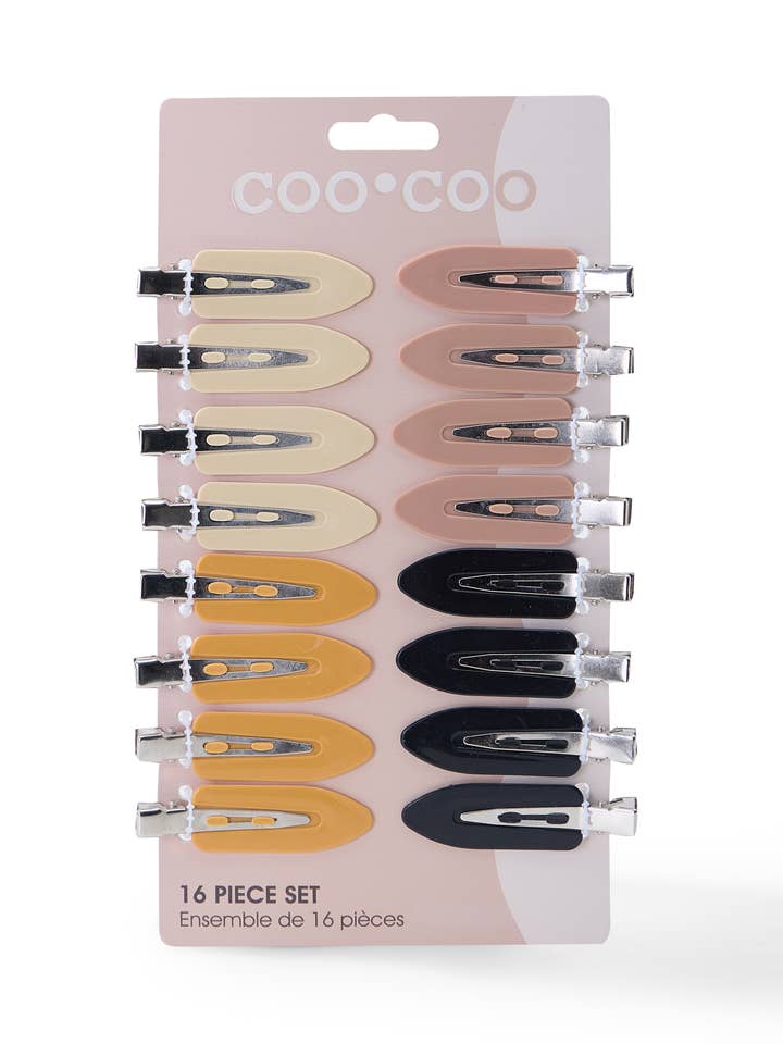 Clips sin arrugas de 16 piezas, color capuchino para venta al por mayor de CooCoo Beauty