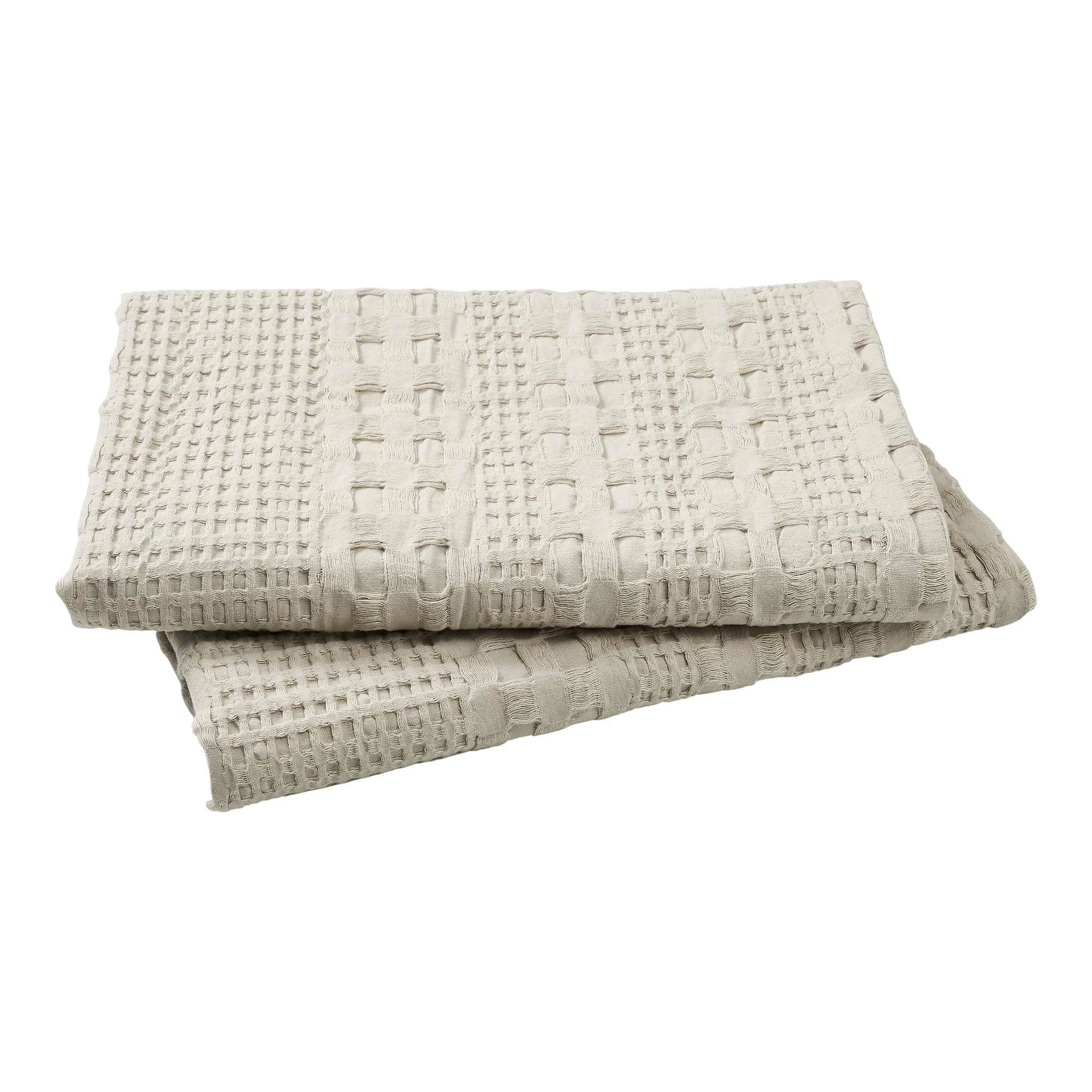 VHC Brands - Vente Taies/housses d'oreiller - Ensemble de taies d'oreiller Euro en tissage gaufré naturel VHC Brands, 26x26 - Housses de coussin décoratives style ferme bohème (lot de 2)3