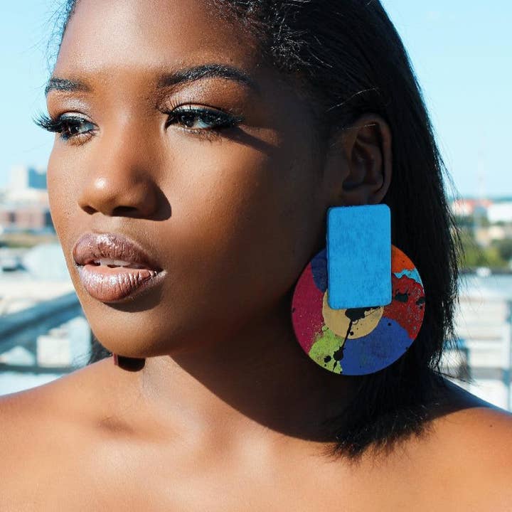 AND-MADE by Hand - Wholesale Dangle Earrings - KELLI - Abstract Stud - 2 Sizes6