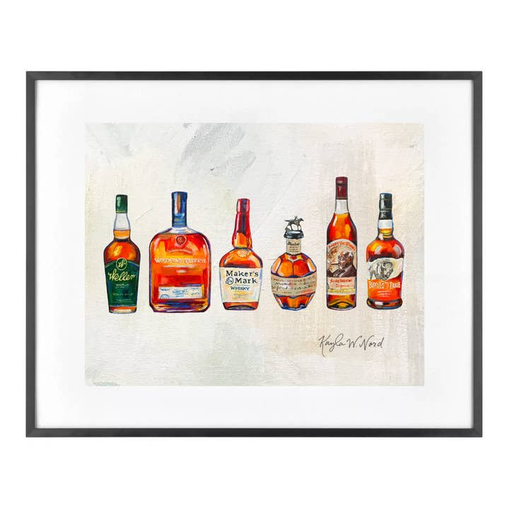 "Abstracted bourbon collage" (PRINT) for wholesale by Kayla Weber Art