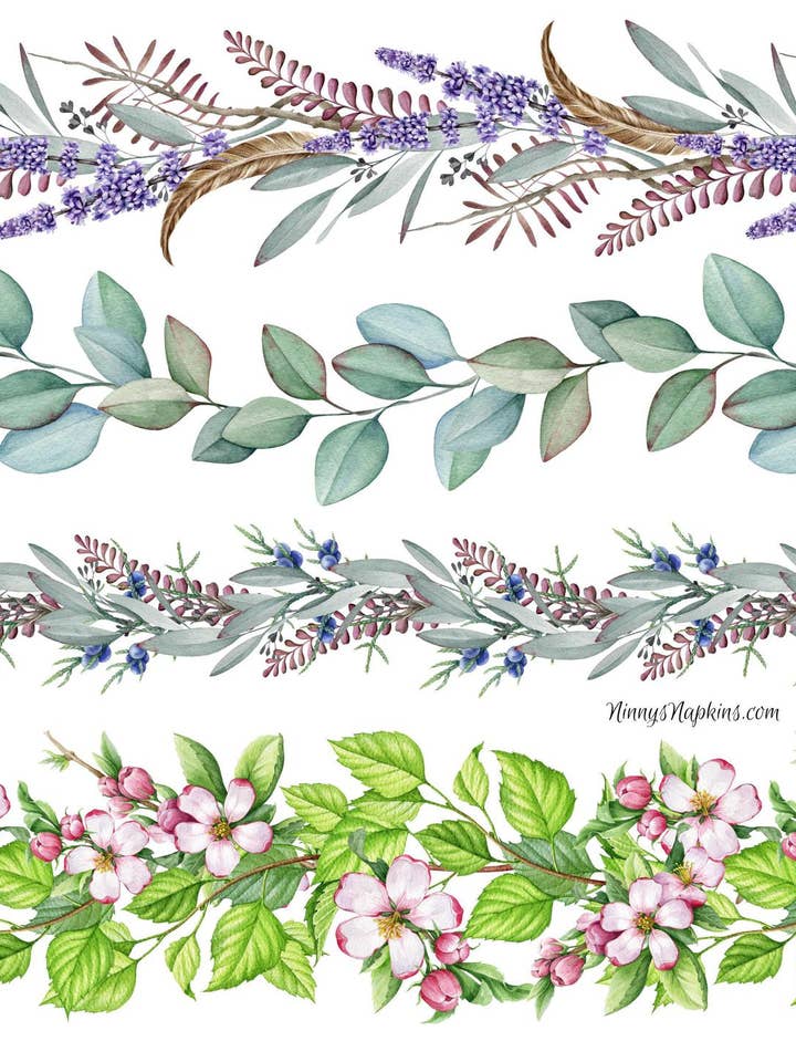 Ninny's Rice Paper A4 - Backyard Bird Borders II for wholesale by Ninnys Napkins