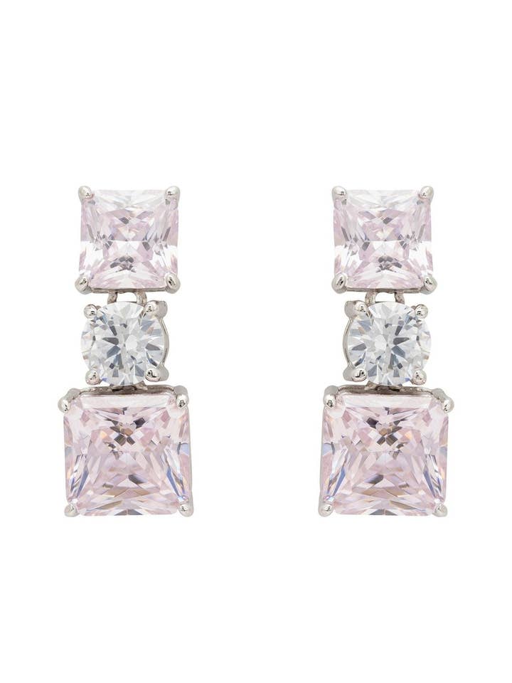 Penelope Drop Earrings Morganite Silver for wholesale by Latelita