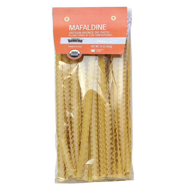 Fine Italian Food - Wholesale Pasta - Co. Sanremo Organic Artisan Mafaldine, 1 lb.