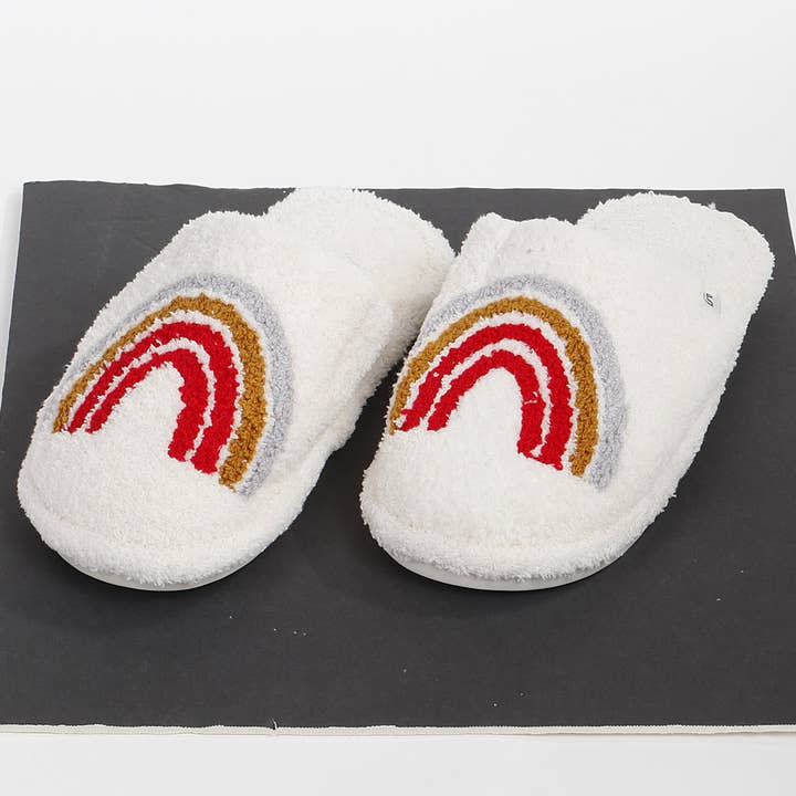 Multi Rainbow Fur Slippers for wholesale by 3AM BY H&D ACCESSORIES