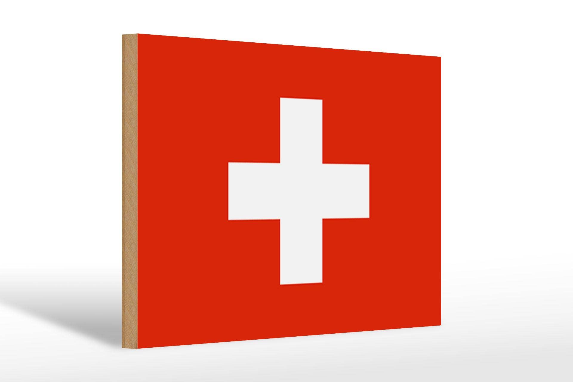 Femer - Wholesale Sign - Wooden sign Swiss flag 30x20 cm Flag of Switzerland decorative sign wooden sign0