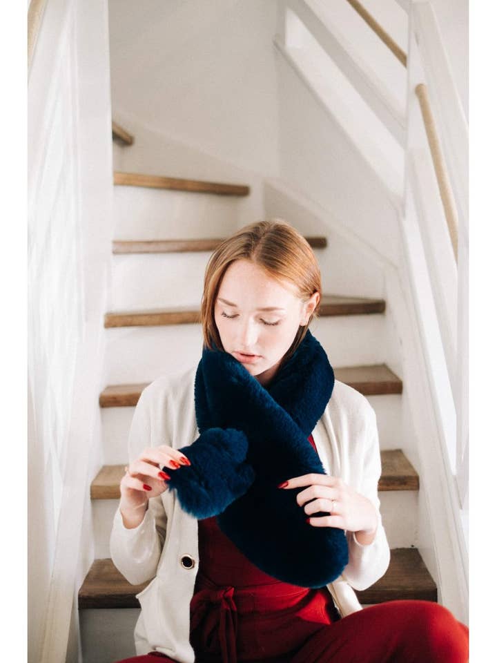 Elyna Luxury Faux Fur Scarf for wholesale by ALINE