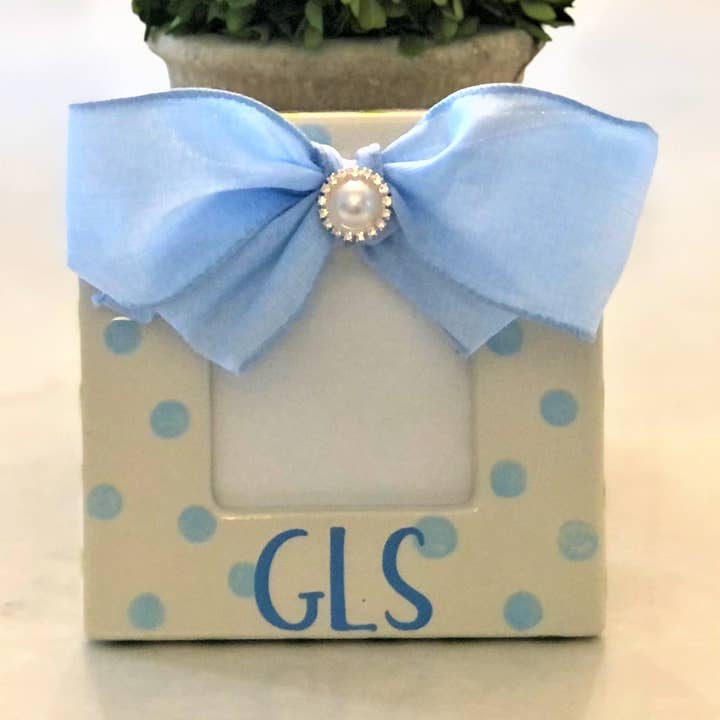 Blue Monogram Frame for wholesale by Kricket Lane Designs