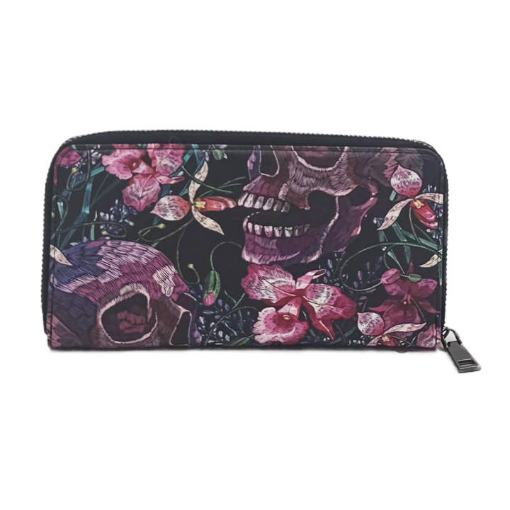 Shady Front - Wholesale Clutch Bag - Women's - Skulls and Flowers Clutch Handbag3