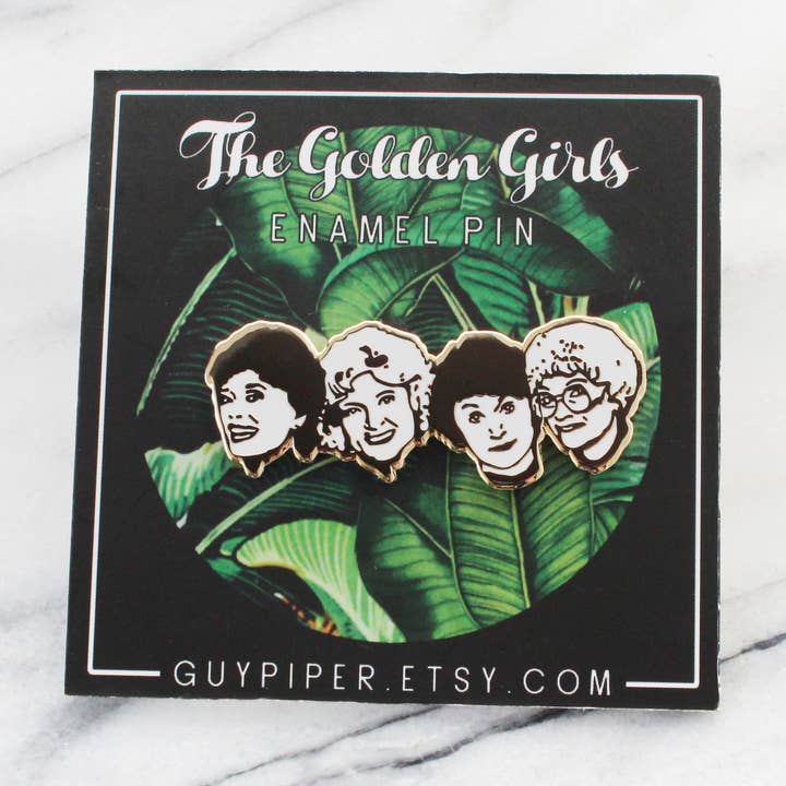 Alfiler esmaltado para niñas doradas para venta al por mayor de Guy Piper Handmade