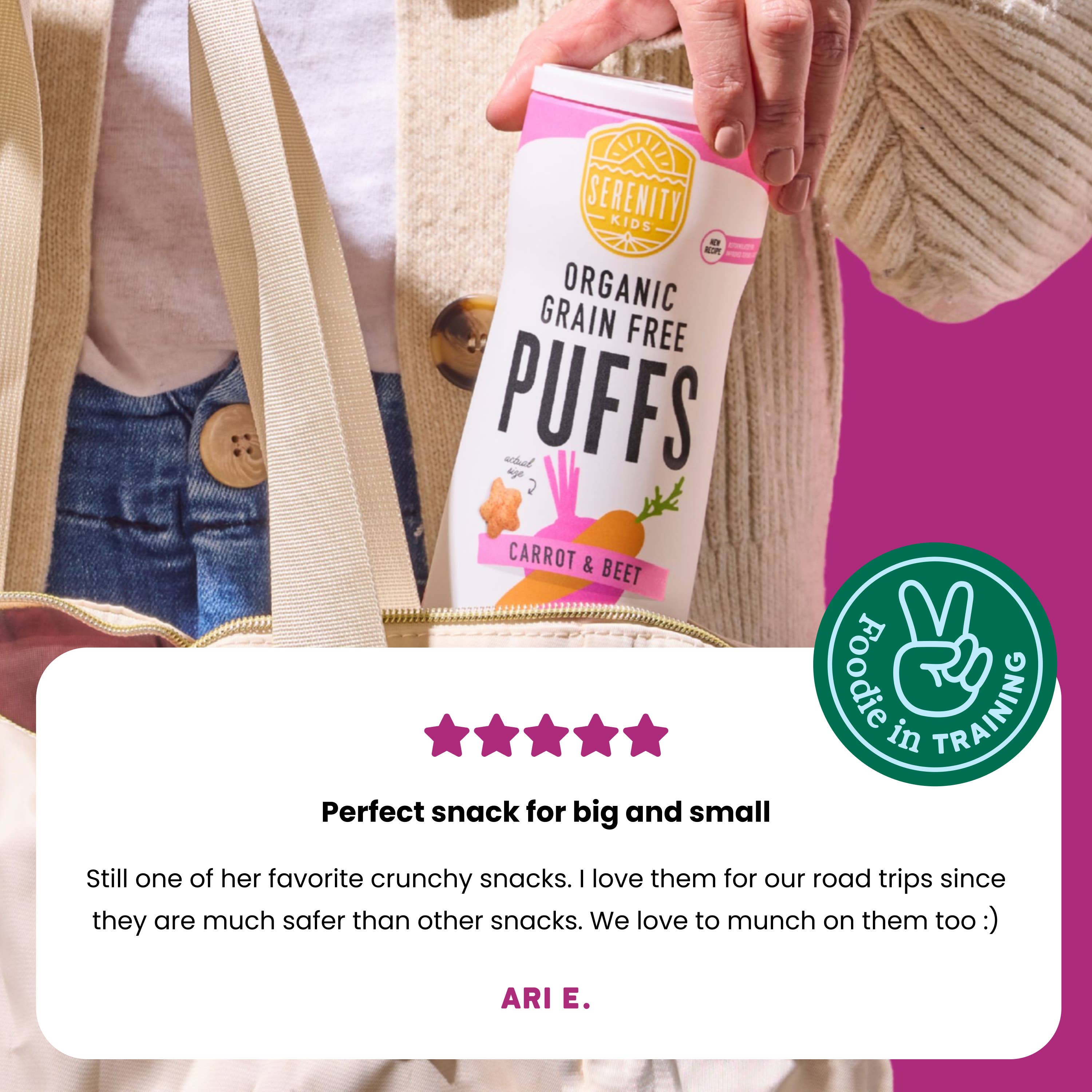 Serenity Kids - Wholesale Puffed Snack - Carrot & Beet Organic Grain Free Puffs (6 Cans)6