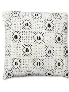 African Mudcloth Pillow White - Cushion Md005 for wholesale by Poufs & Pillows