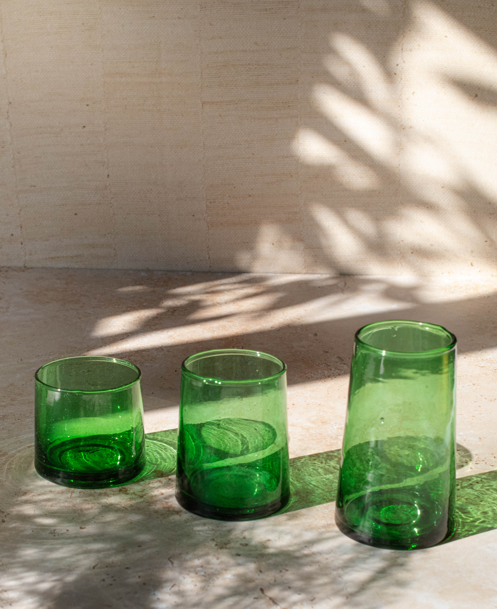 Maison Berber - Wholesale Drinking Glass/Cup - Moroccan Beldi Glasses Set of 6 - Green2