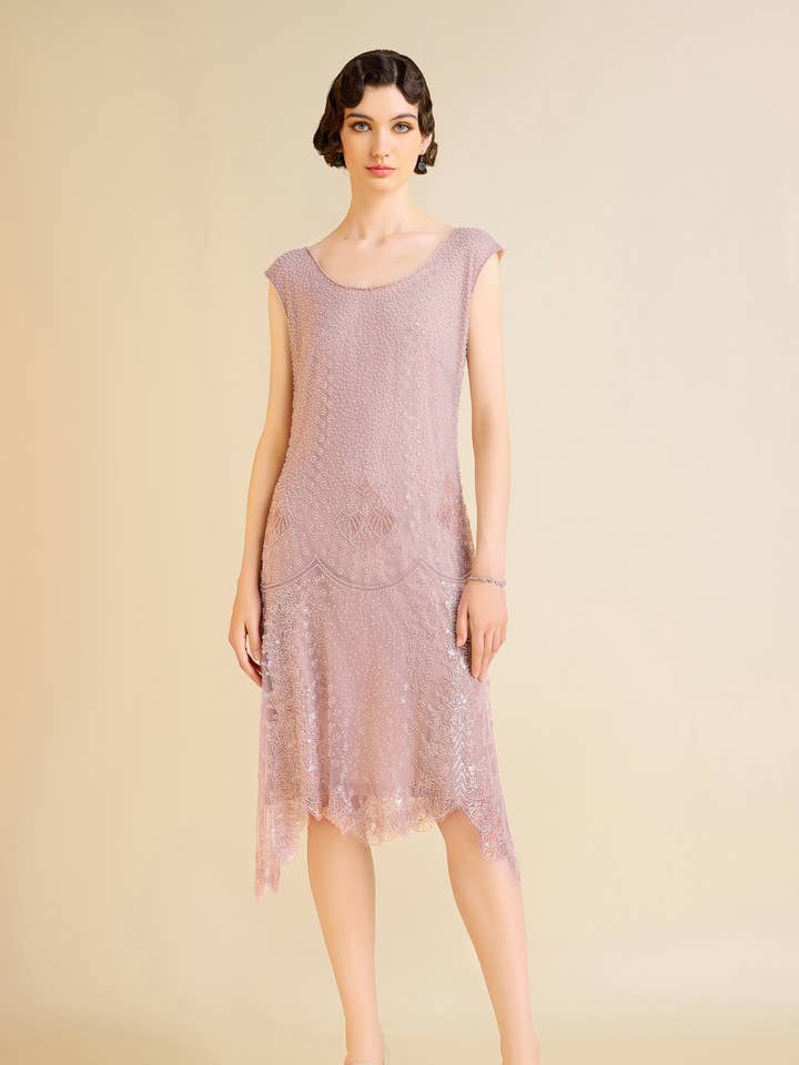 Chic Cap Sleeve Beaded H-Line Cocktail Dress for wholesale by BABEYOND