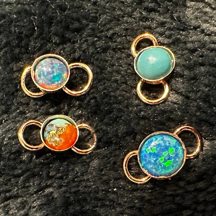 Permanent Jewelry Turquoise connector for wholesale by the lilypad project