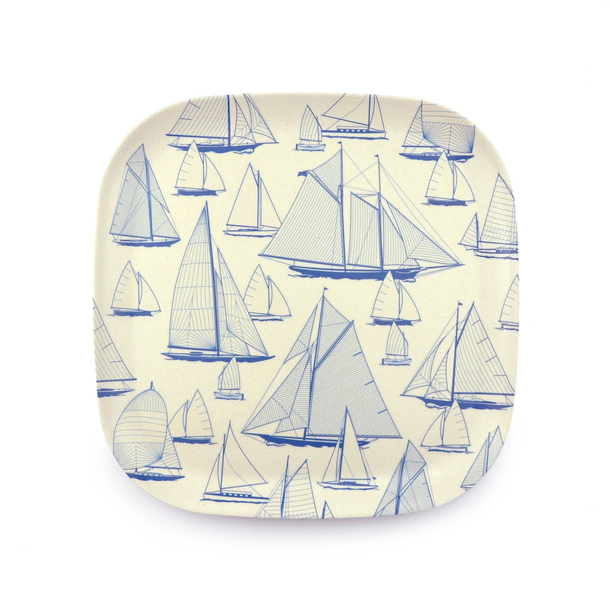 Sea Blue Bamboo Plate | 22cm | NautiGo 'Sail Away' for wholesale on Faire0