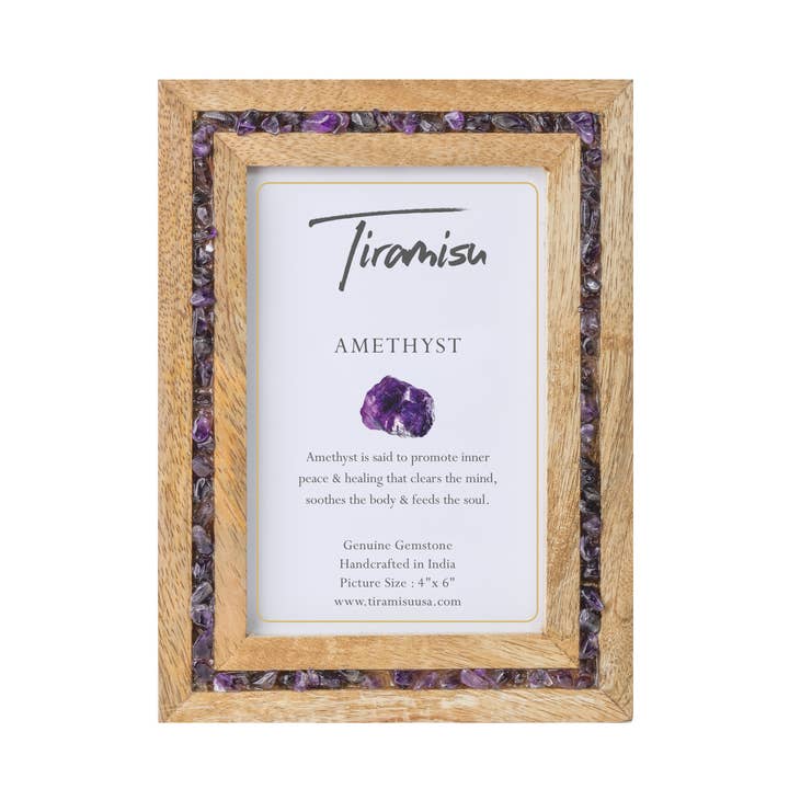 Purple Majesty Amethyst Picture Frame - Mango Wood for wholesale by Tiramisu