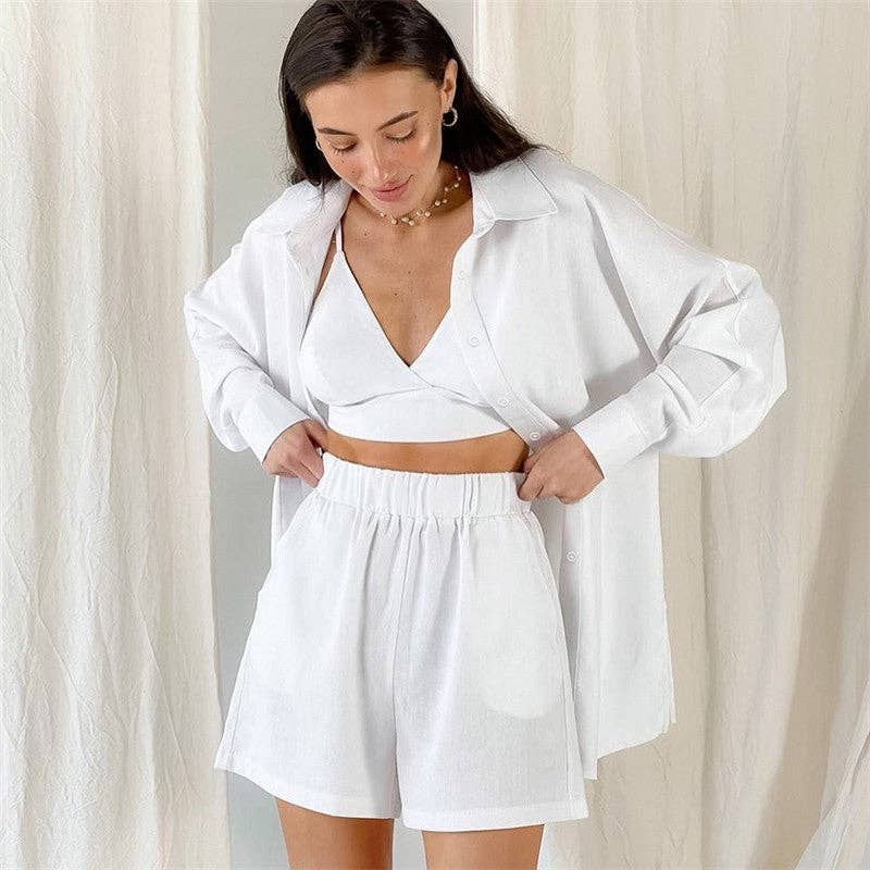 FurDecoration - Wholesale Sleepwear Set - Women's - Women's All-Cotton Pajama Set with Underwear, Shorts, and Shirt7