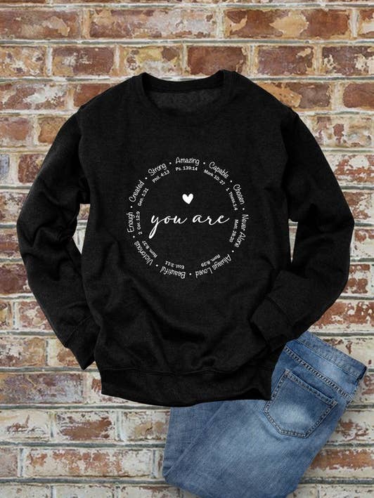 Du är vacker stark fantastisk, Christian, Unisex Crewneck Fleece Sweatshirts för wholesale av Top Avenue