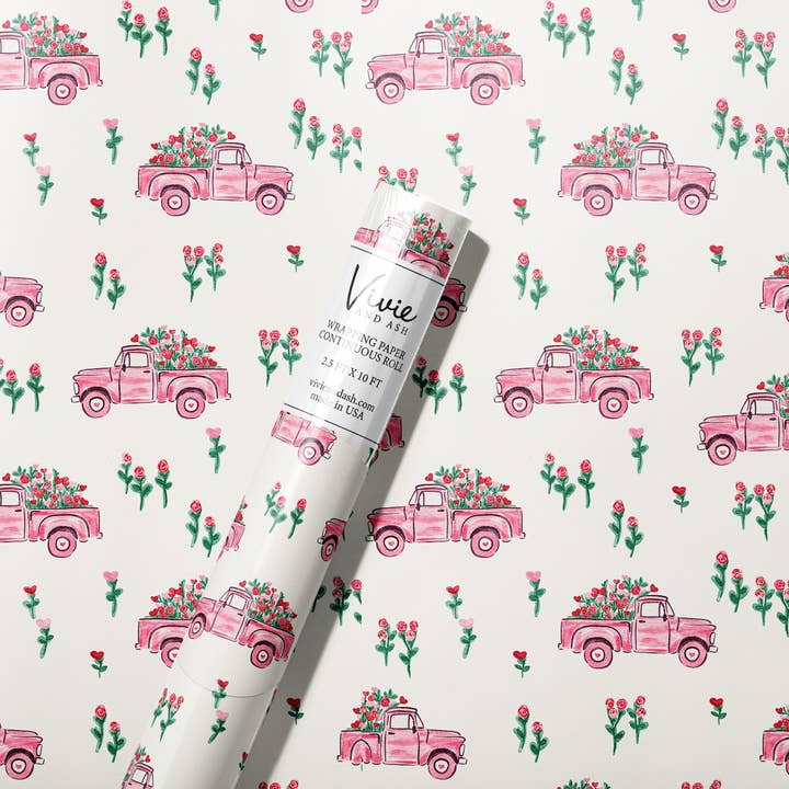 Rollo de papel de regalo Valentine Floral Farm para venta al por mayor de Vivie and Ash