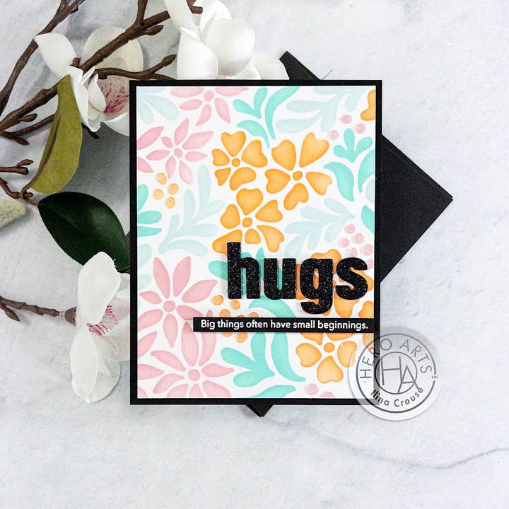 Hero Arts + Spellbinders Wholesale - Wholesale Stencil/Craft Die - Hero Arts Color Layering Summer Blooms Stencil1