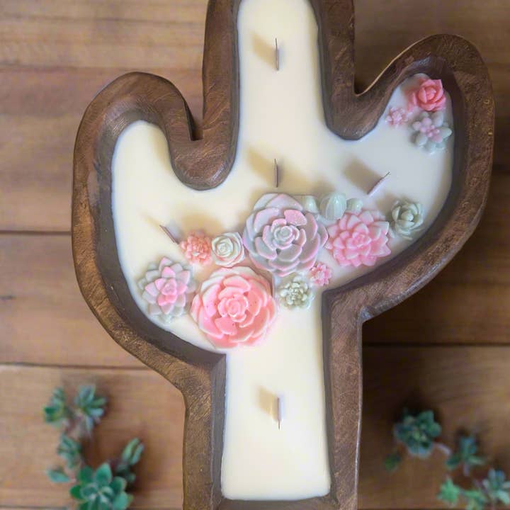 What the Succulent Cactus Dough Bowl Candle for wholesale by Lu home