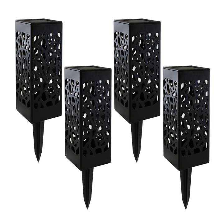 Solar Powered Garden/Tabletop Lights, Black - Set of 4 for wholesale by LumaBase