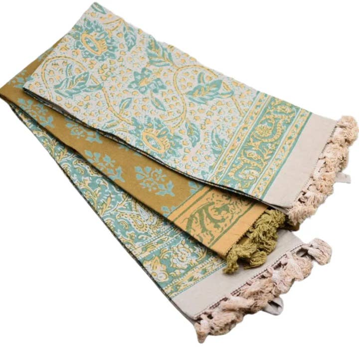 Block Print Cotton Printed Tea Towel for wholesale by Thread To Form