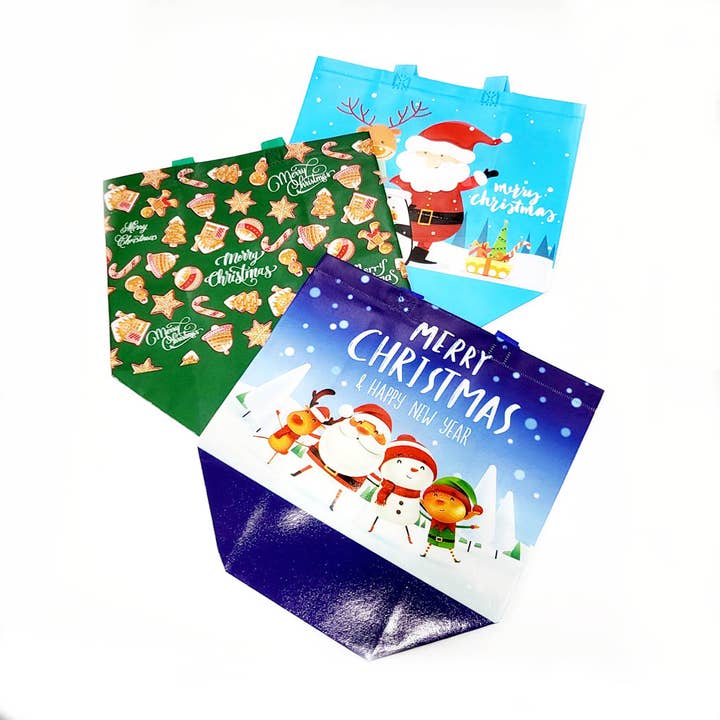 Assorted Color Christmas Reusable Gift Bag for wholesale on Faire